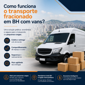 Como funciona o transporte fracionado em BH com vans