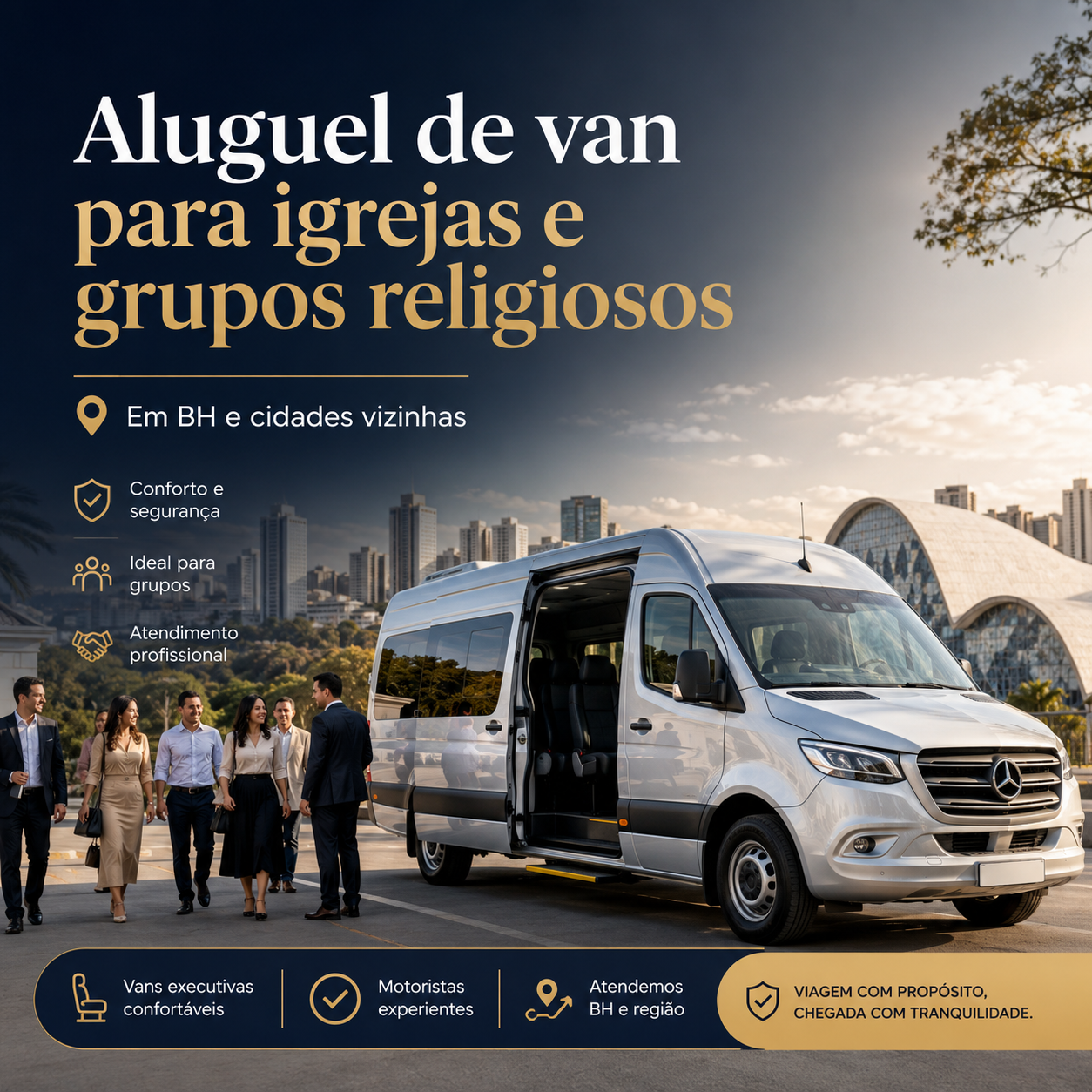 Aluguel de van para igrejas e grupos religiosos em BH e cidades vizinhas